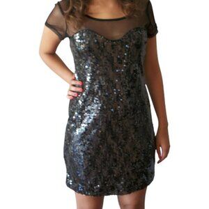 Sequins Mini Black Dress - Belle Do Jour NWT